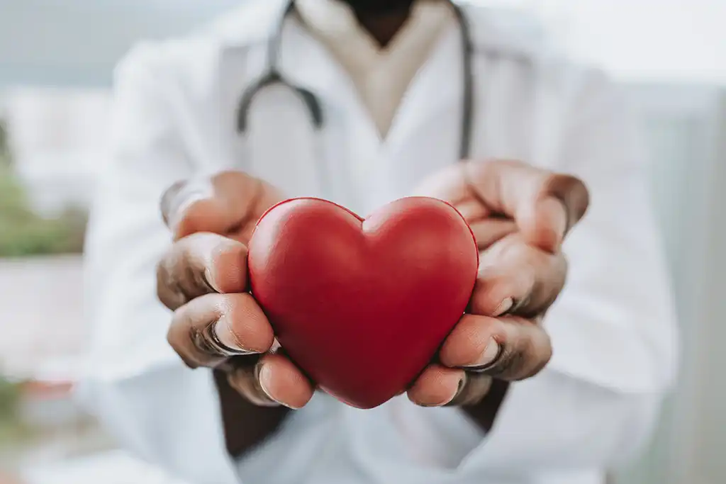 closeup of heart in hands
