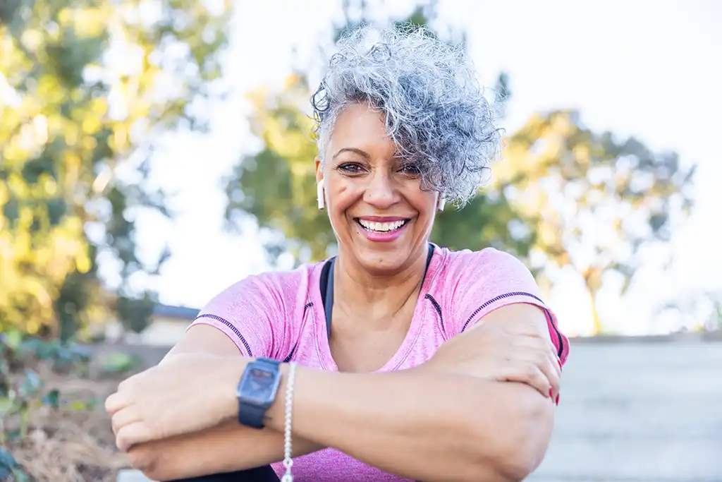 closeup of happy woman