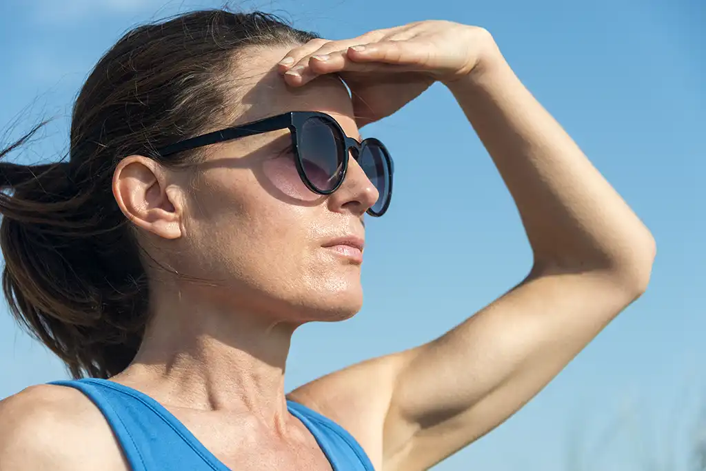 woman getting sun exposure